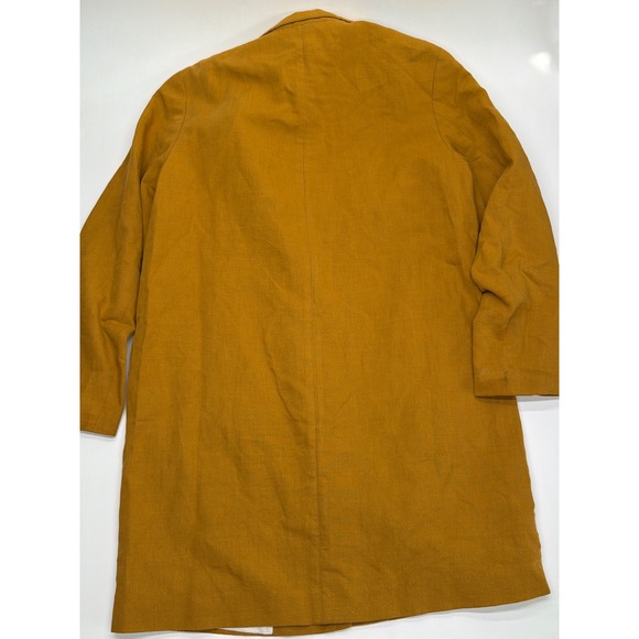 Zara Womens Mustard Yellow Longline 100% Cotton Blazer Jacket Size S Small - Picture 9 of 9